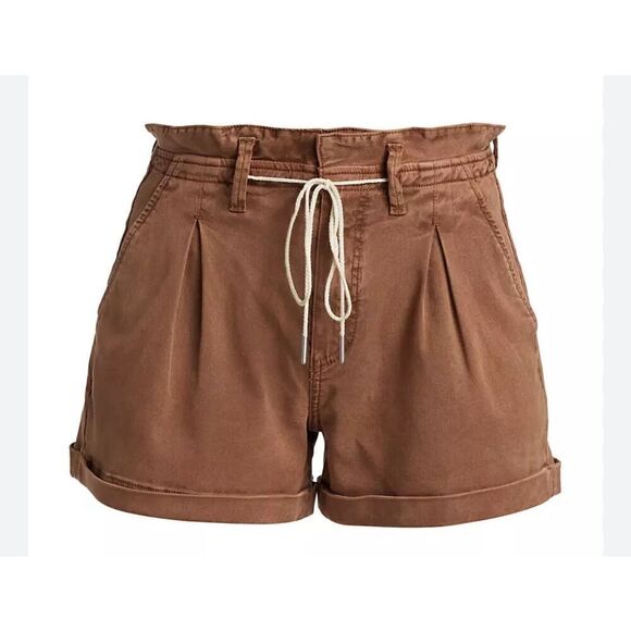 Paige Carley Pleated Short in Mocha NWT Size 34 - Picture 4 of 9